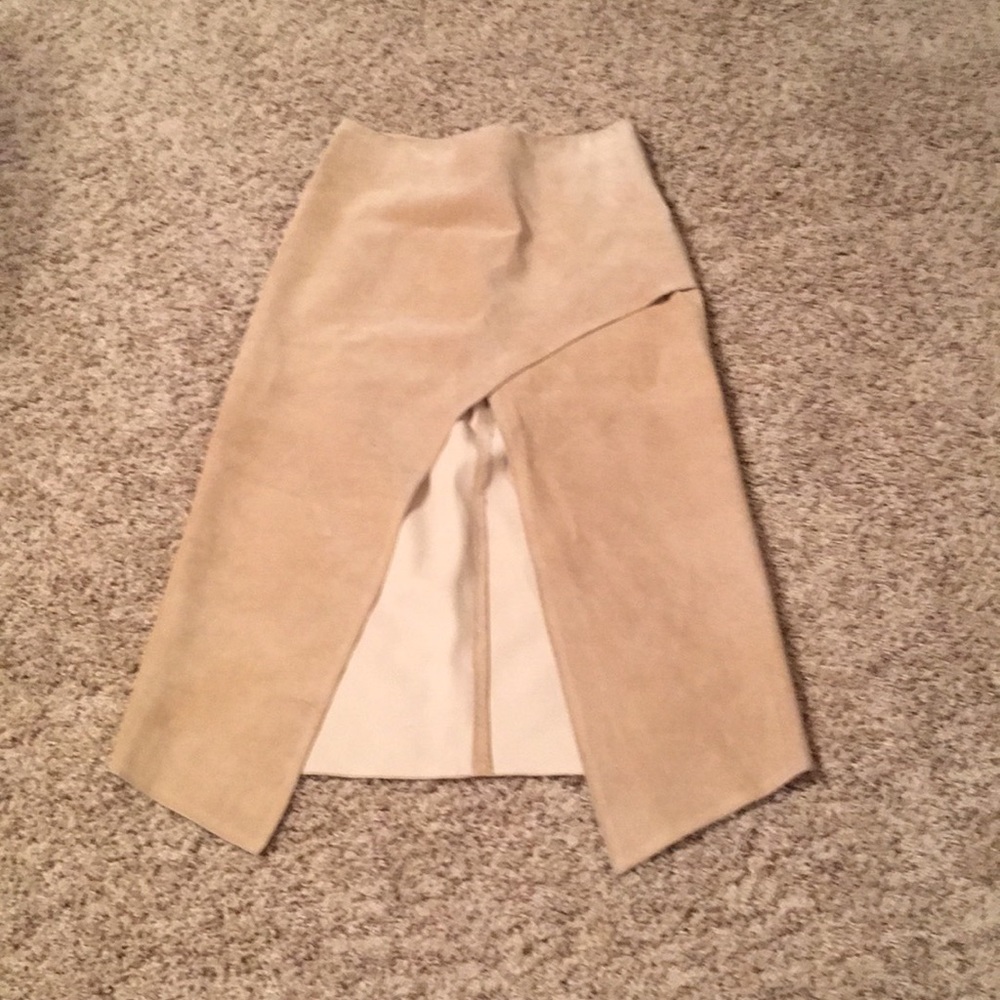 Suede tan skirt